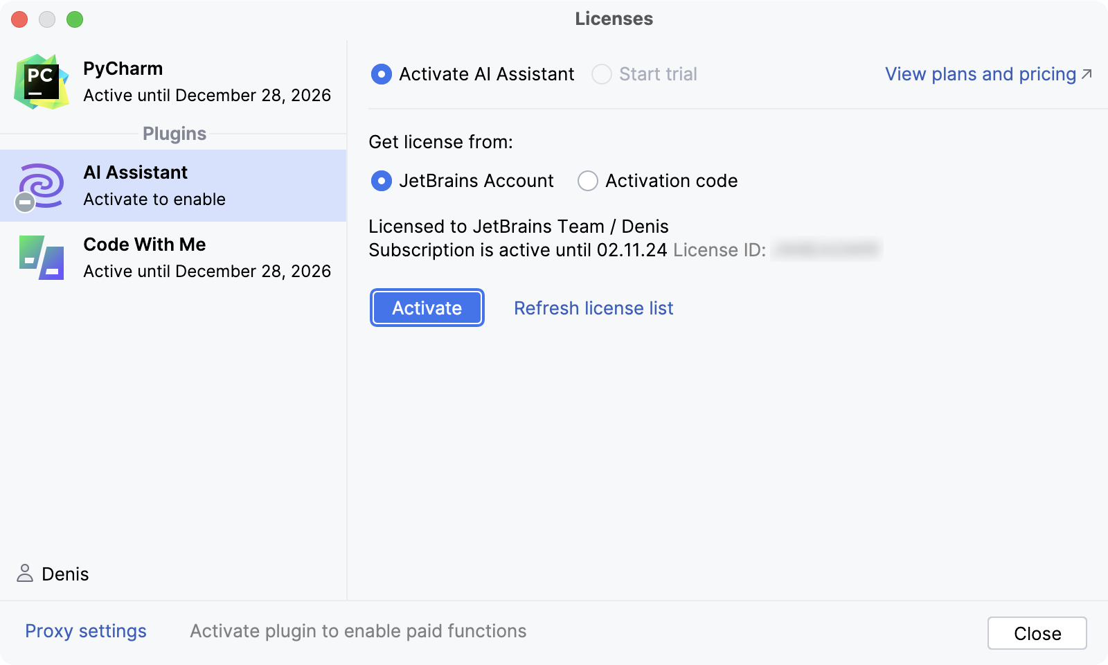 PyCharm with AI